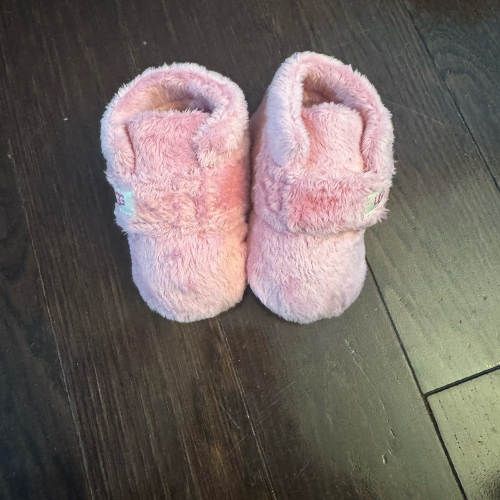 Pink Fuzzy Baby Booties